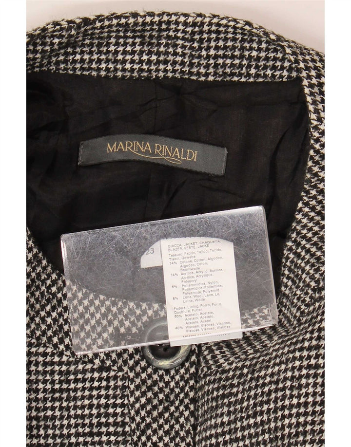 Marina Rinaldi Womens 5 Button Blazer Jacket Size 23 Large Grey Houndstooth