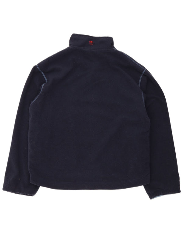 Fedt ansigt herre lynlås hals Vendbar fleece jumper medium marineblå polyester