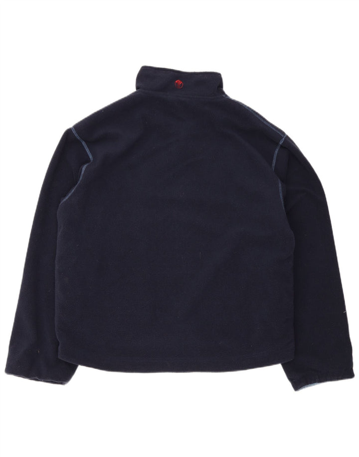 Fat Face Mens Zip Neck Reversible Fleece Jumper Medium Navy Blue Polyester