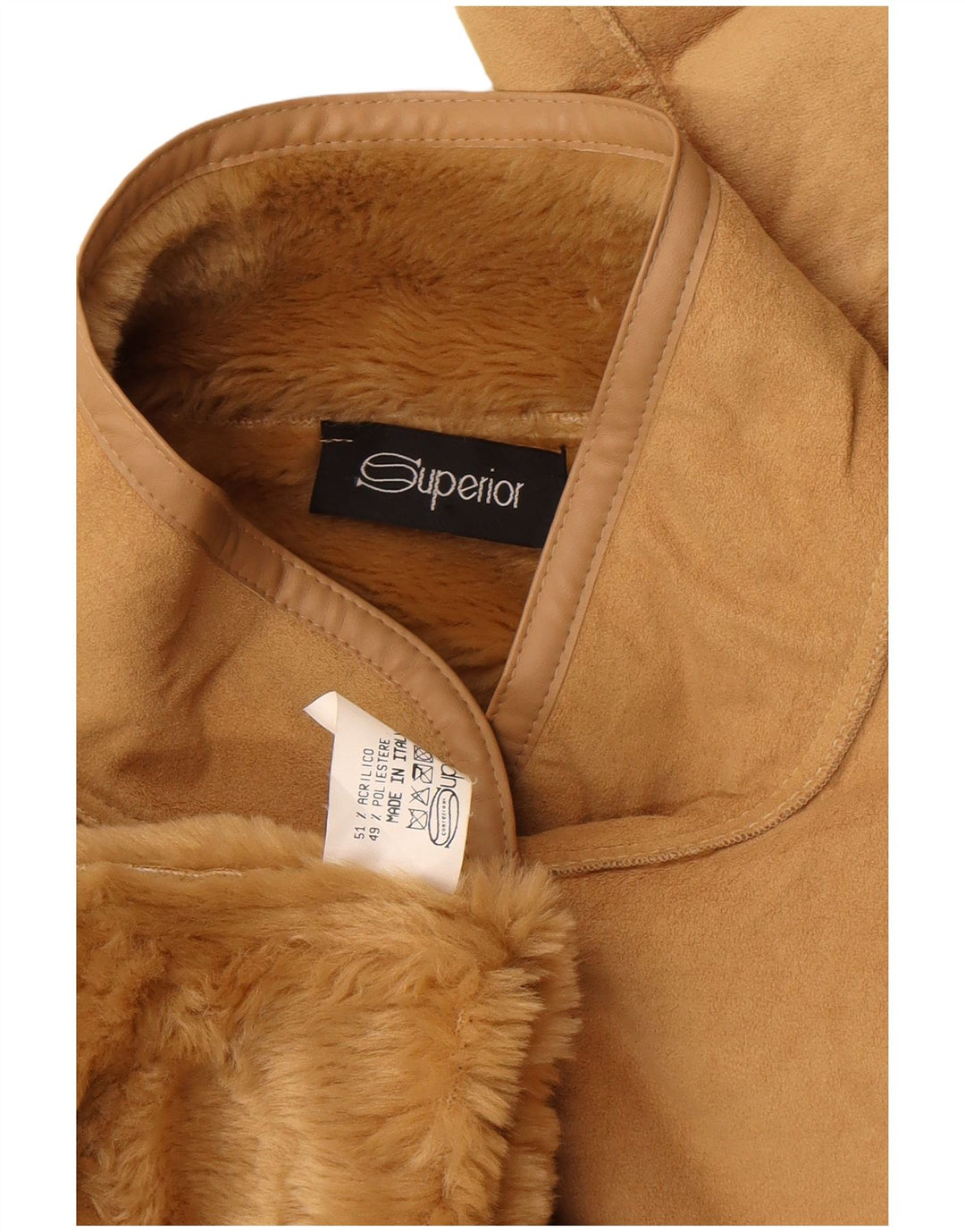 Superior Womens Sherpa Jacket UK 18 XL Beige Acrylic