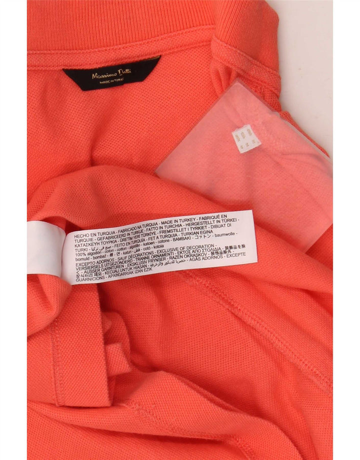 Massimo Dutti Mens Polo Shirt Medium Orange Cotton