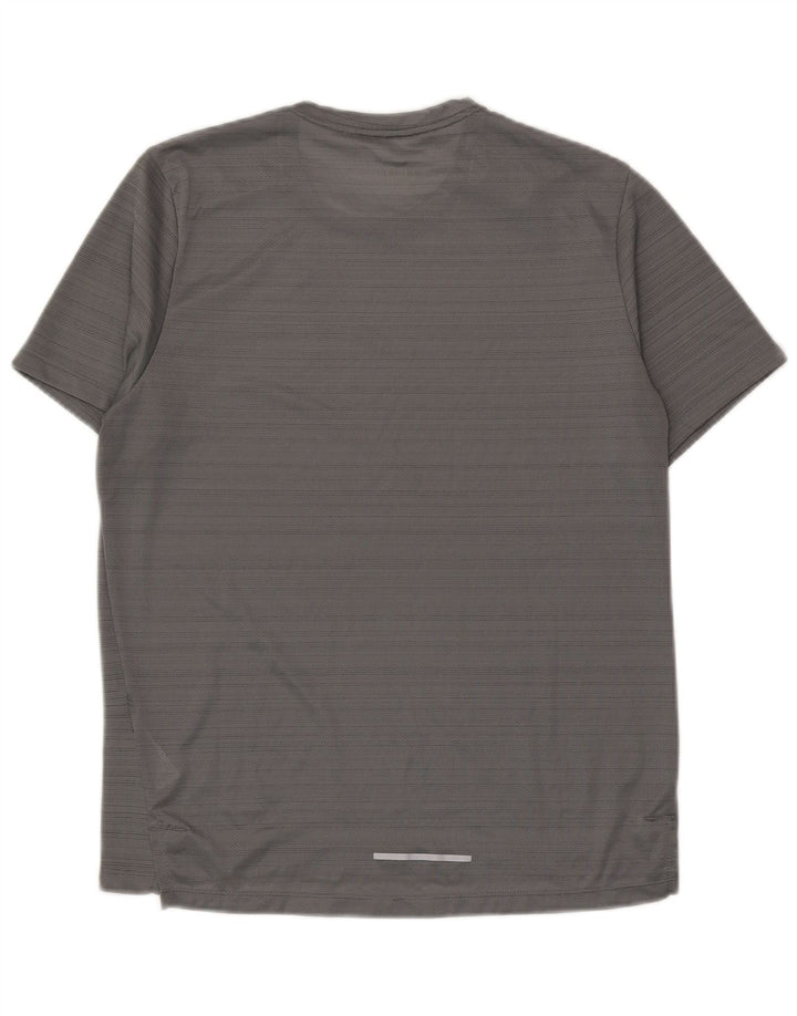 T-shirt Nike da uomo Dri Fit in poliestere a righe grigio medio