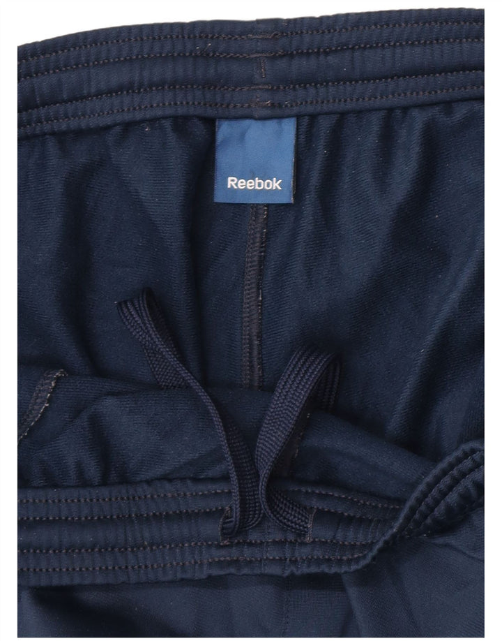 Reebok Mens Tracksuit Trousers Large Navy Blue Polyester