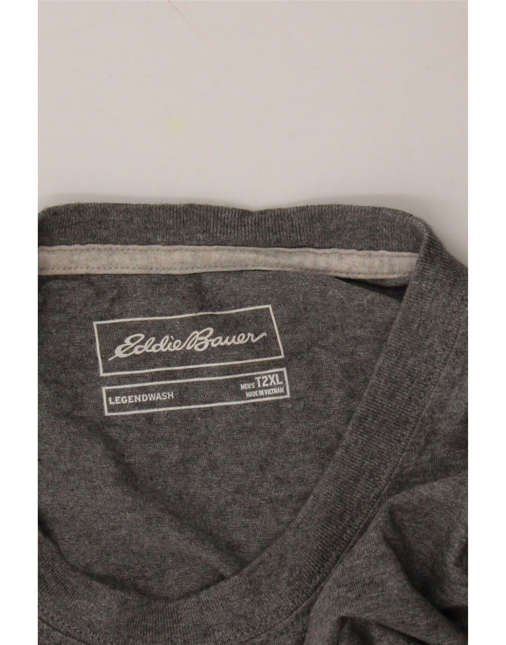 EDDIE BAUER Mens Top Long Sleeve 2XL Grey Cotton Vintage Eddie Bauer and Second-Hand Eddie Bauer from Messina Hembry 