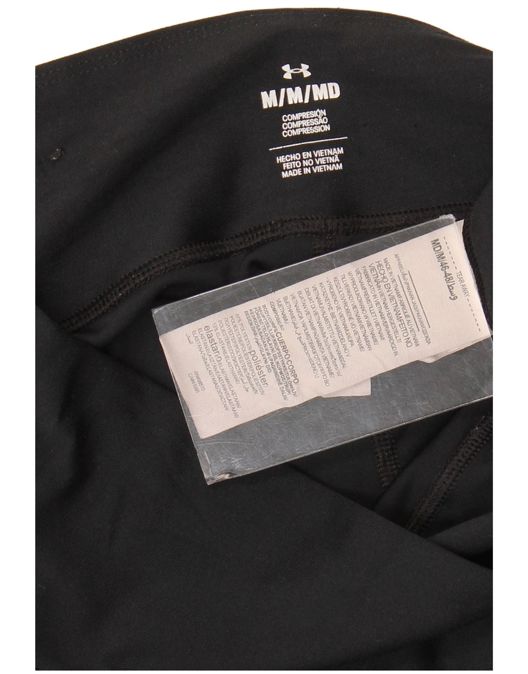 Under Armour Womens Crop Leggings UK 12 Medium Black Colourblock Polyester