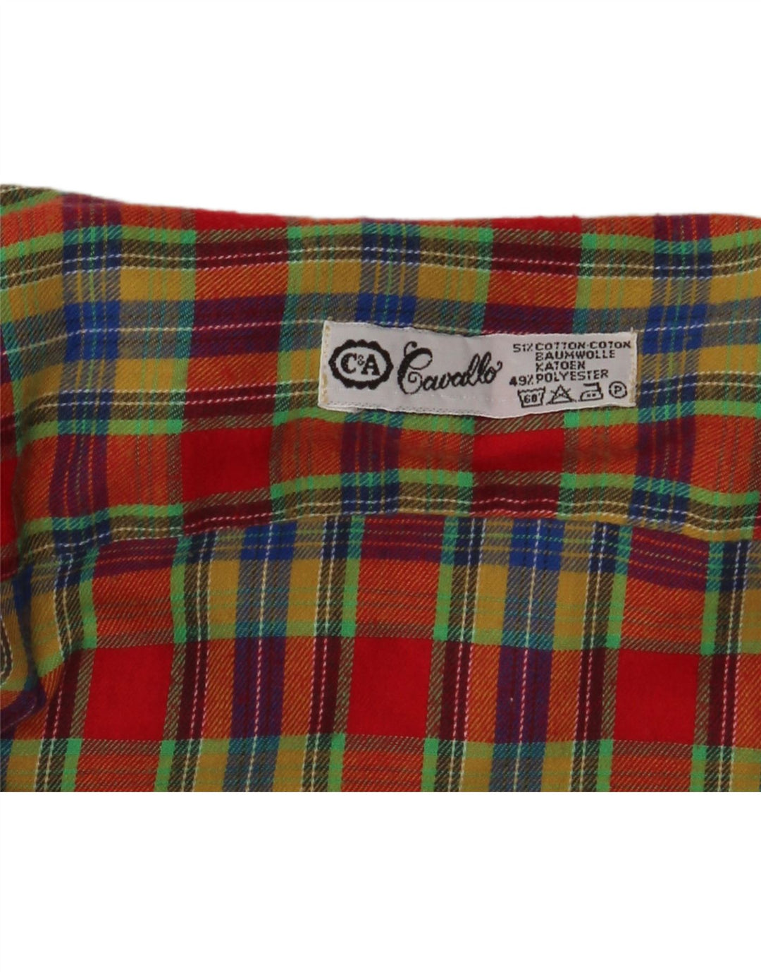 Camicia C&A da uomo in cotone a quadri multicolore medio