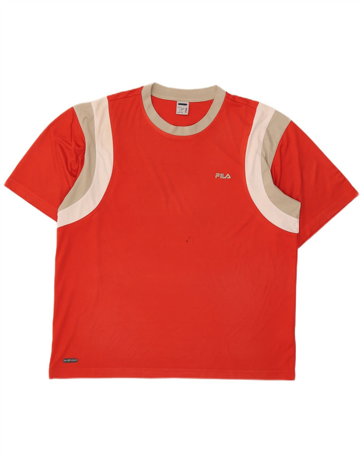 Fila T-Shirt Homme Top IT 52/54 Grand Rouge Colorblock Polyester