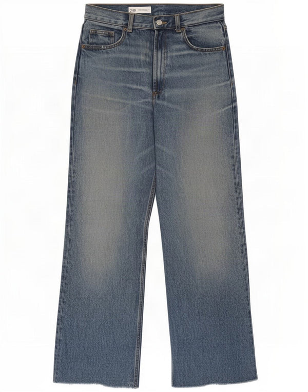 Zara Γυναικείο Wide Leg Jeans EU 38 Small W28 L28 Blue