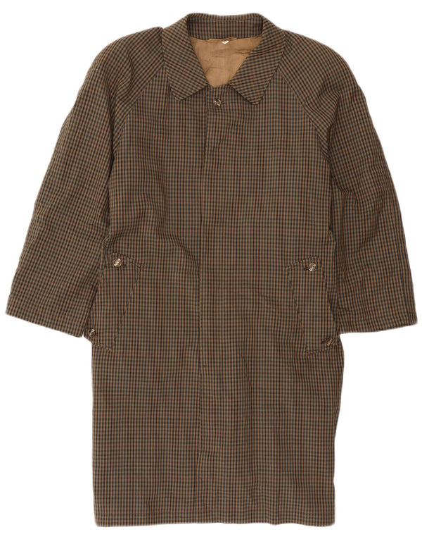 Vintage Damen Mantel UK 18 XL Braun Gingham