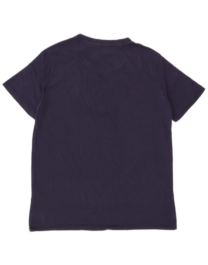 GUESS Mens Graphic T-Shirt Top Large Navy Blue Cotton