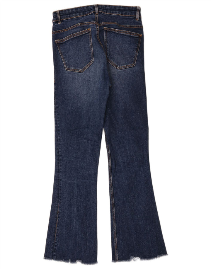 Zara Womens Crop Flared Jeans EU 34 2XS W24 L25 Blue