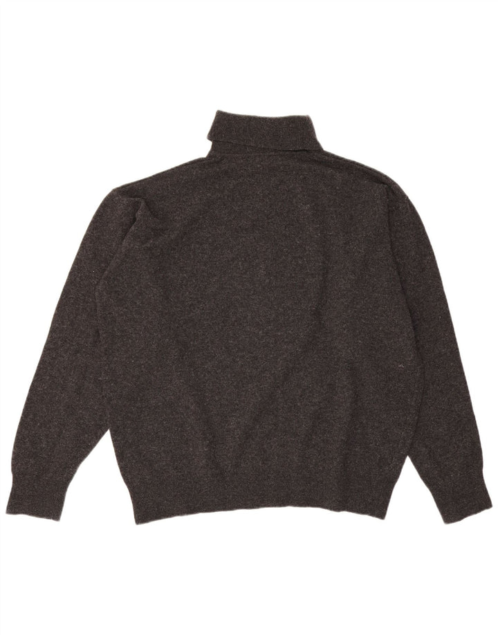 Lacoste Mens Roll Neck Jumper Sweater Size 6 XL Grey Lambswool