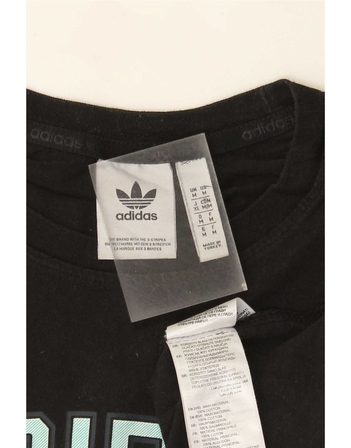 T-shirt grafica da uomo Adidas Top in cotone nero medio