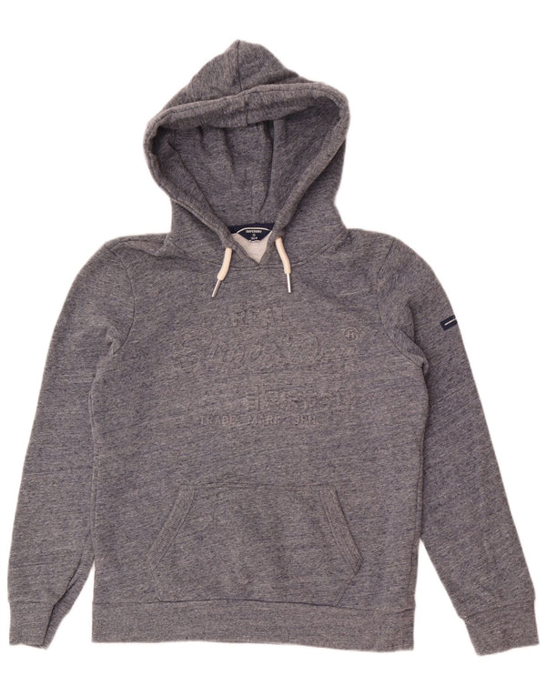 Superdry grafisk hættetrøje til kvinder UK 10 lille grå flækket bomuld