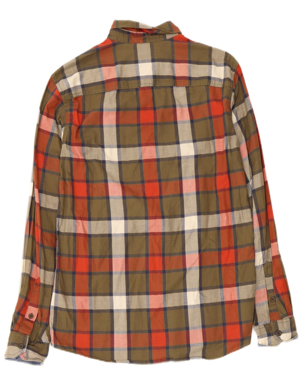 Jack & Jones Mens Flannel Shirt Medium Khaki Check Cotton
