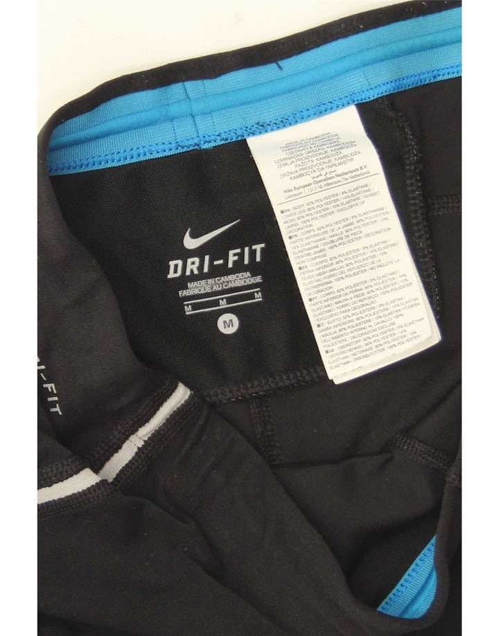 Nike Damen Dri Fit Leggings UK 12 Medium Schwarz Polyester
