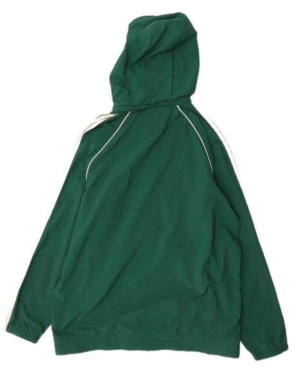 Adidas Mens Hooded Tracksuit Top Jacket Large Green Nylon