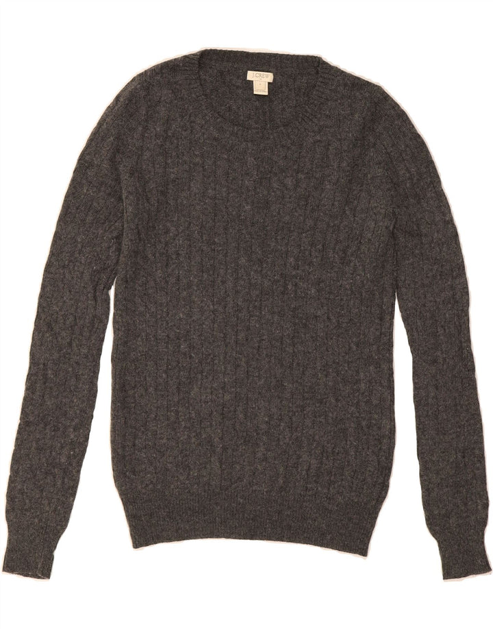 J. CREW Womens Crew Neck Jumper Sweater UK 10 Small Grey Viscose Vintage J. Crew and Second-Hand J. Crew from Messina Hembry 