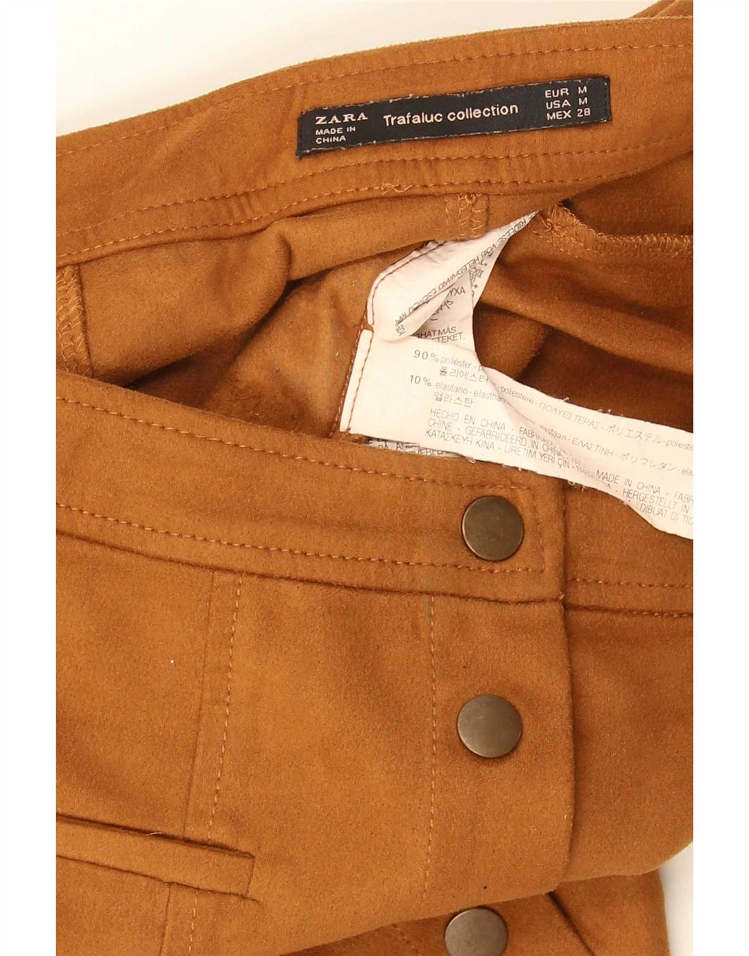 Zara Womens Mini Skirt Medium W28 Brown Polyester