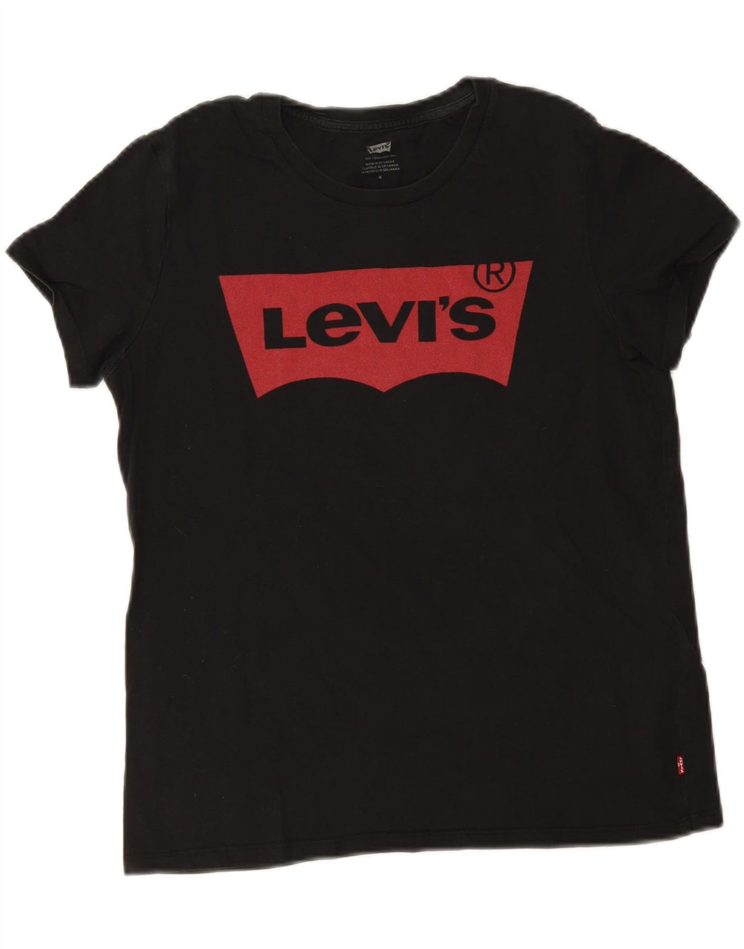 Levi's Womens Graphic T-Shirt Top UK 12 Medium Black Cotton