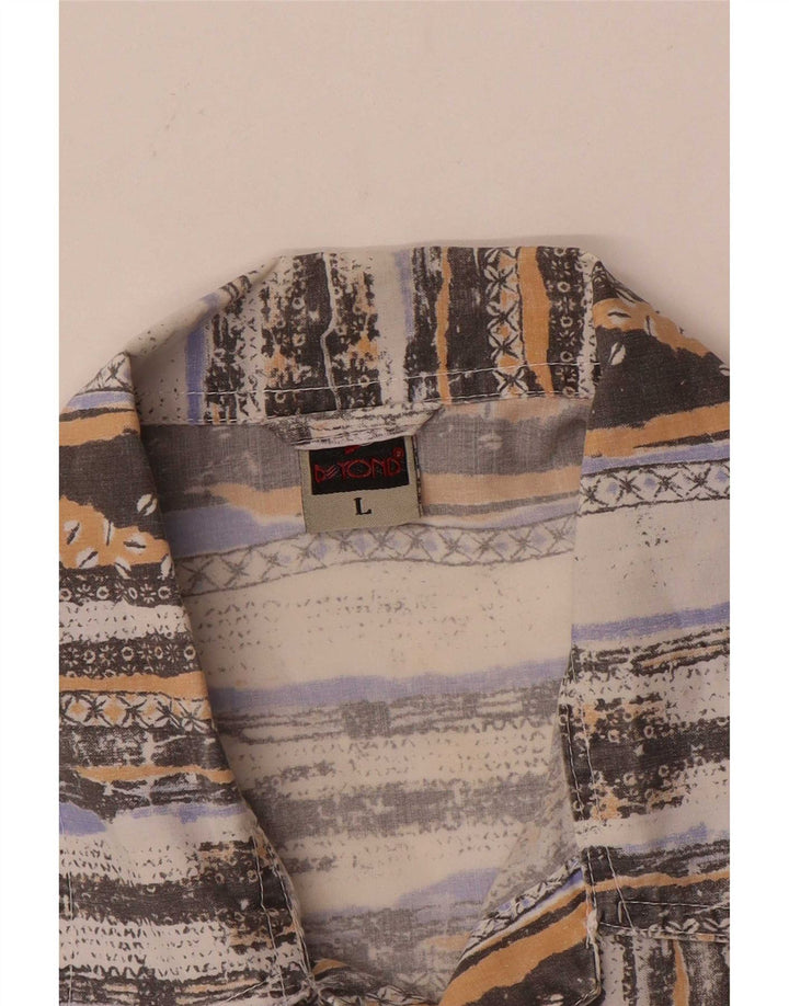 Beyond Chemise à manches courtes pour homme en polyester à rayures multicolores