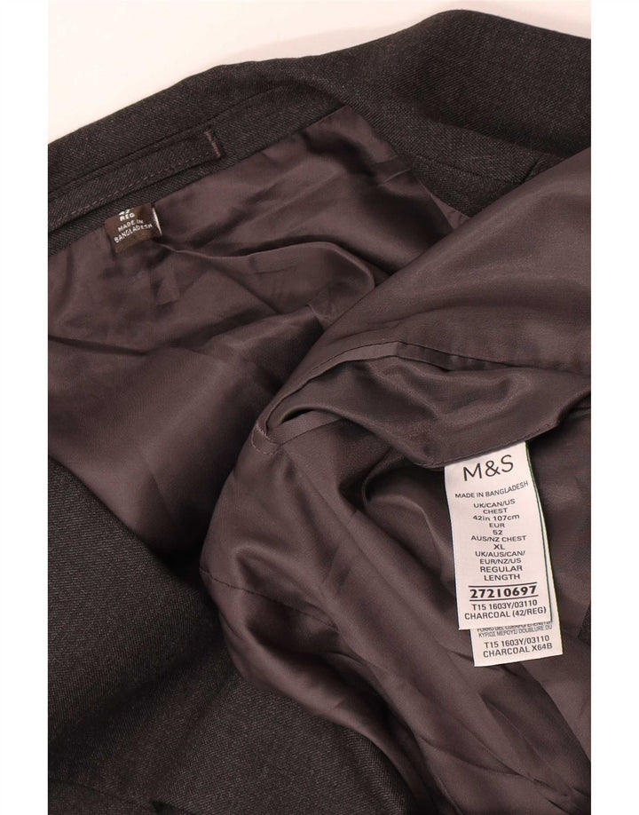 Marks & Spencer Herre 2-knaps blazerjakke UK 42 Stor grå polyester