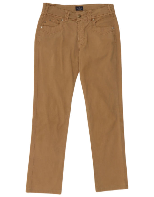 Γυναικείο ίσιο casual παντελόνι Trussardi W29 L30 Μπεζ βαμβακερό