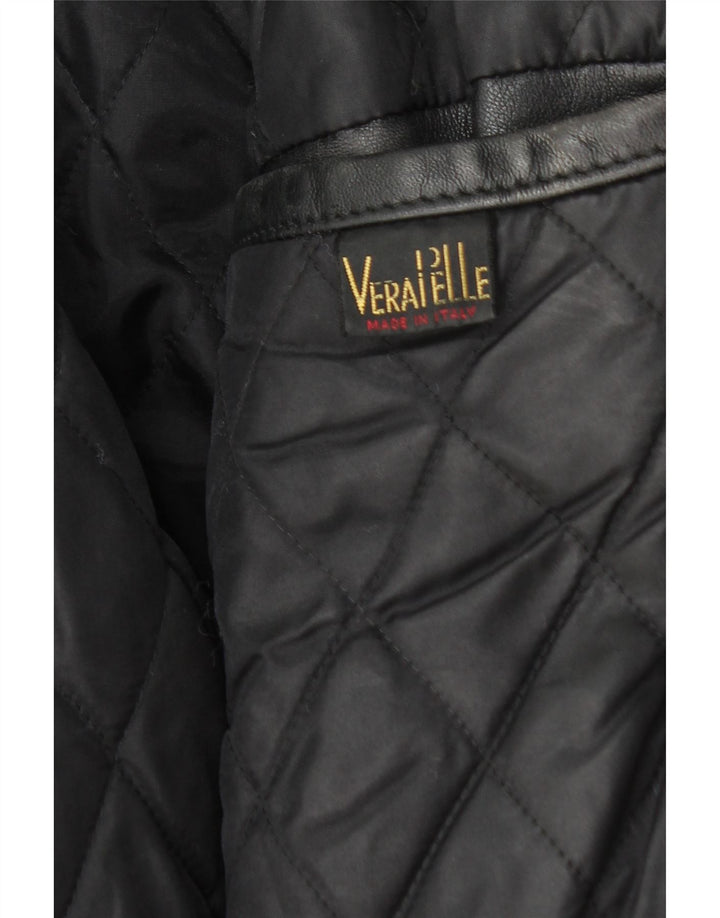 Vintage Mens Leather Jacket UK 36 Small Black Leather