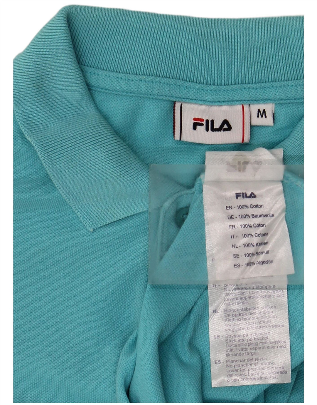 Fila Herren-Poloshirt aus mittelblauer Baumwolle