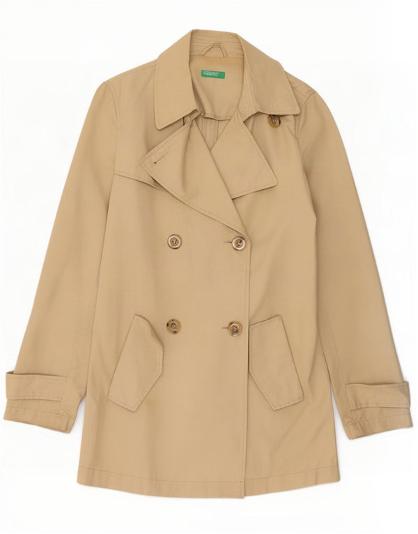 Trench Corto Donna Benetton IT 40 Small Cotone Beige