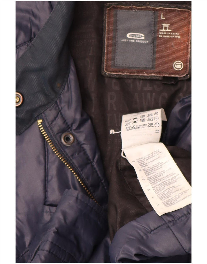 Ανδρικό μπουφάν G-Star με επένδυση UK 40 Large Navy Blue Polyamide