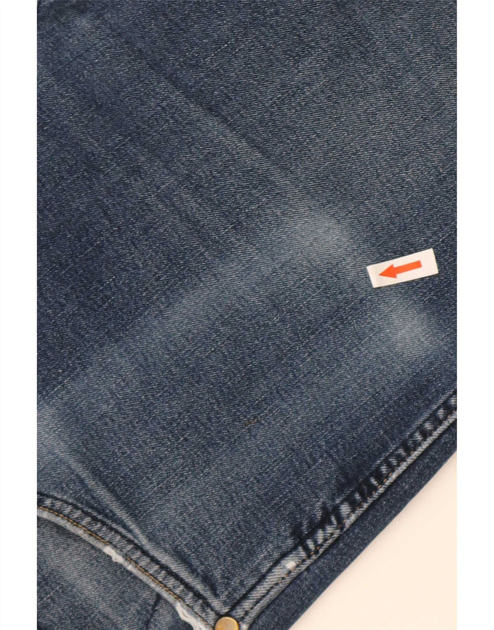 Wrangler Mens Regular Fit Straight Jeans W34 L32 Blue Cotton