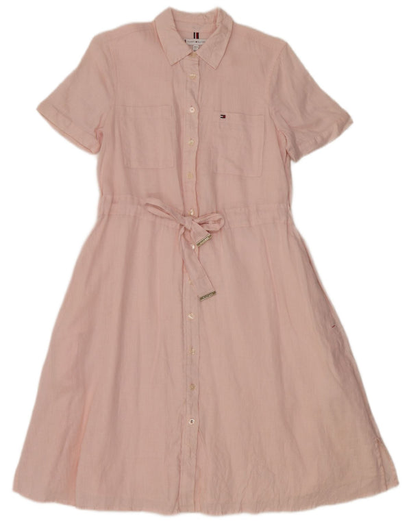 Tommy Hilfiger Robe Maxi Femme UK 4 XS Lin Rose