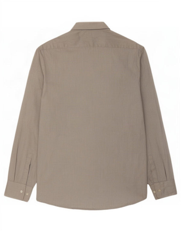 Hugo Boss Mens Shirt Size 38 15 Medium Grey Striped Cotton