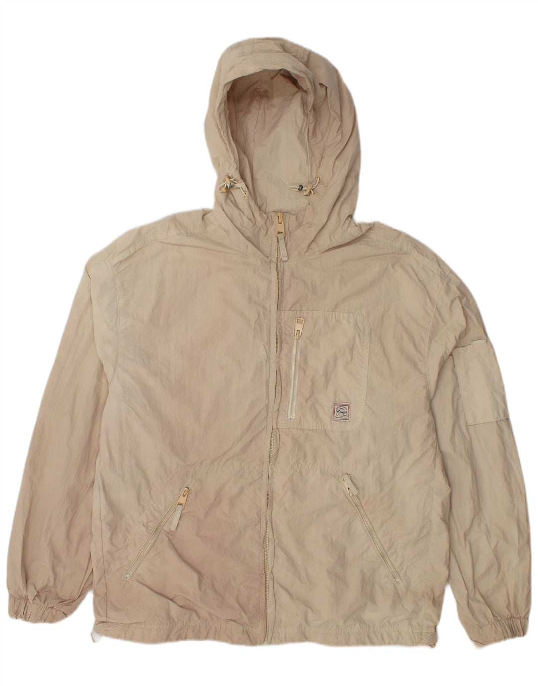Zara Dame Hætte Oversized Regnjakke UK 14 Medium Beige