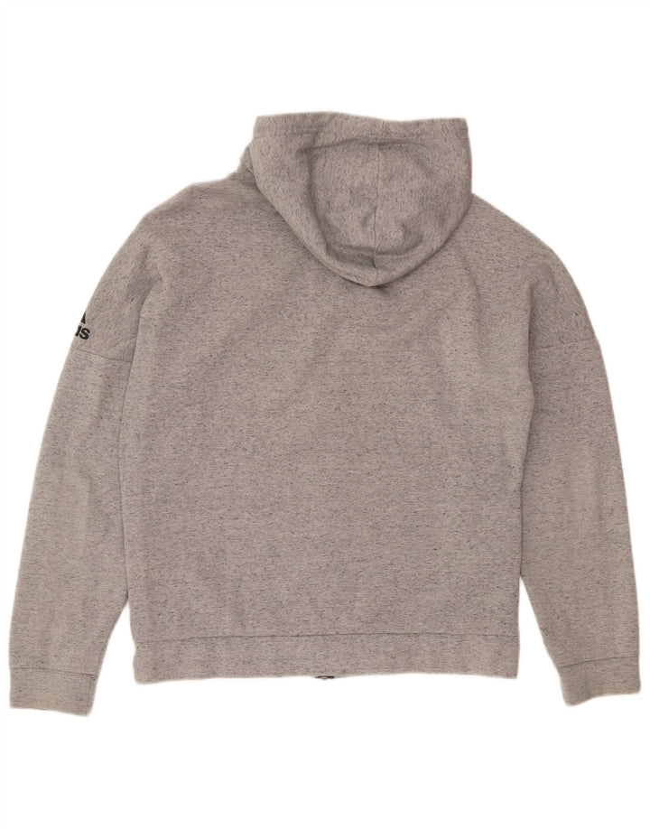 Adidas Mens Graphic Zip Hoodie Sweater Medium Grey Flecked