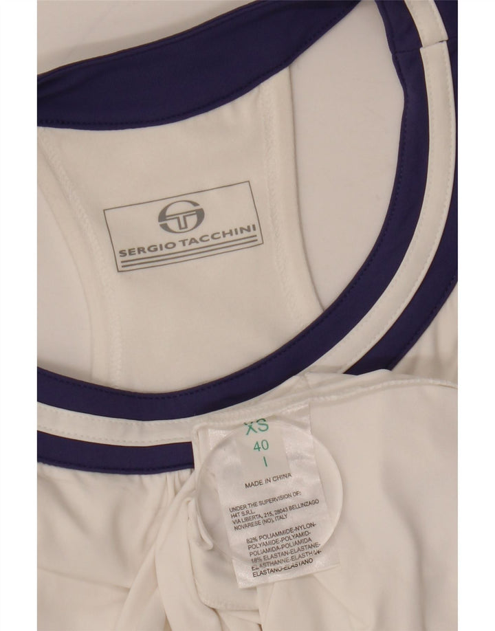 Sergio Tacchini Womens Vest Top UK 4 XS White Nylon