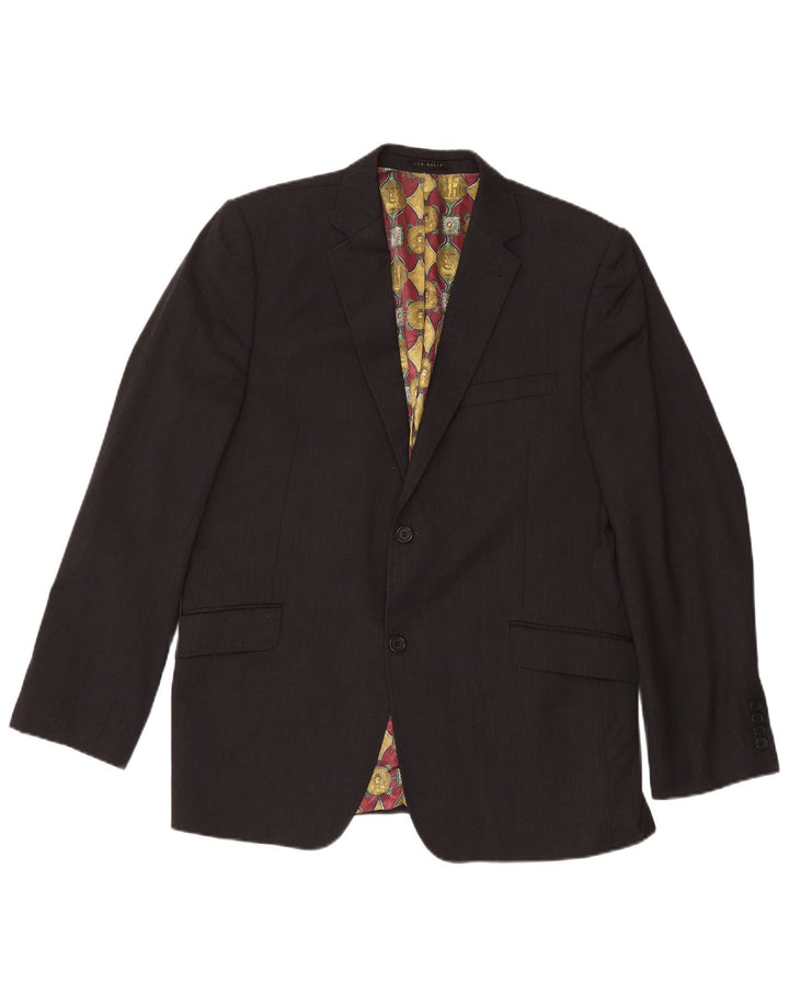 Ted Baker Mens 2 Button Blazer Jacket UK 44 2XL Black Wool