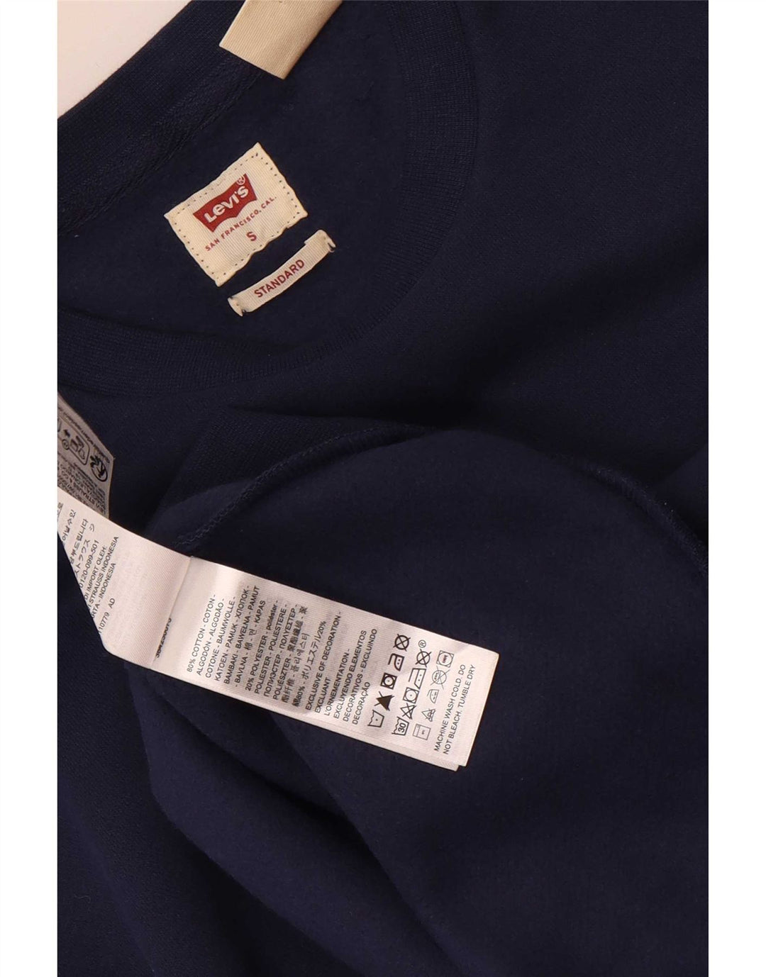 Levi's Mens Graphic Standard Fit Sweatshirt Jumper Small Navy Blue Classic