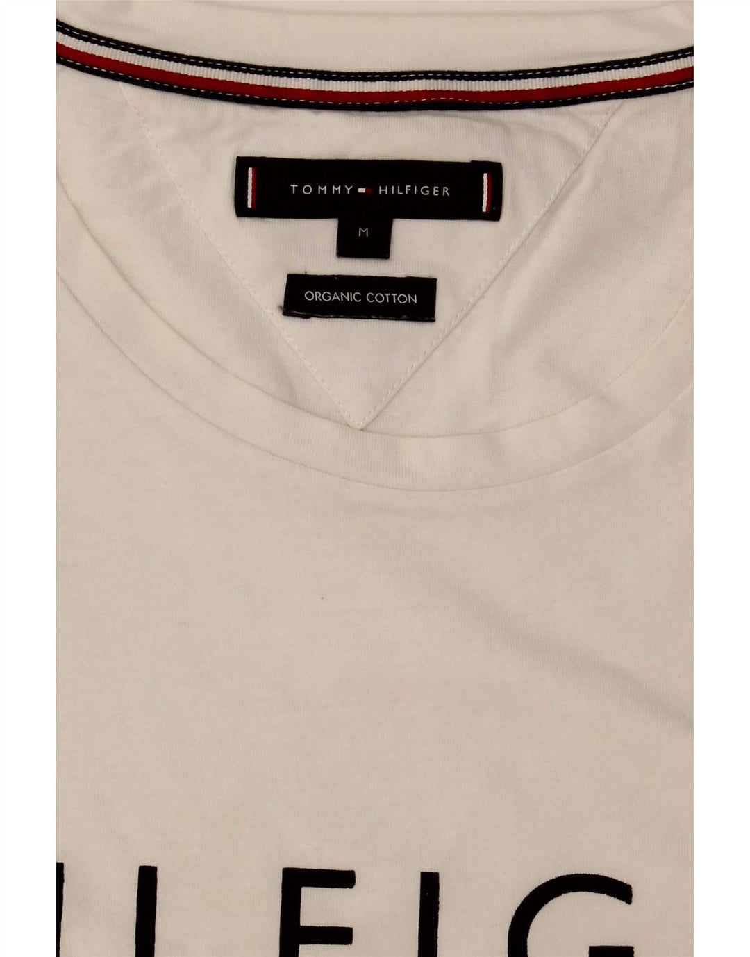 Tommy Hilfiger Mens Graphic T-Shirt Top Medium White Cotton