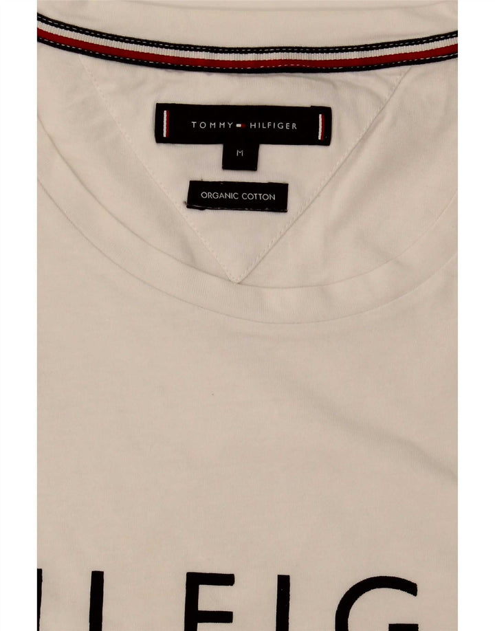 Tommy Hilfiger Mens Graphic T-Shirt Top Medium White Cotton