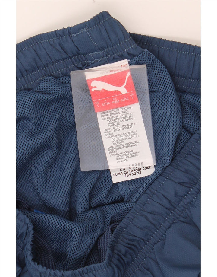 PUMA Mens Tracksuit Trousers Joggers Large Navy Blue Polyester