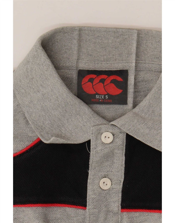 Canterbury Mens Polo Shirt Small Grey Colourblock Cotton