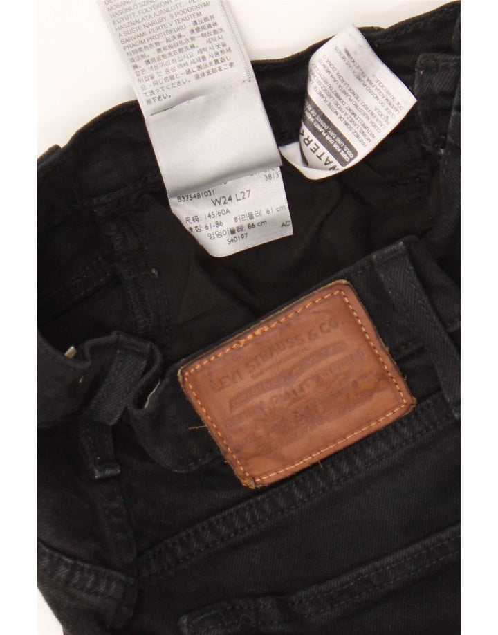 Levi's Womens Ribcage Straight Jeans W24 L27 Black Cotton