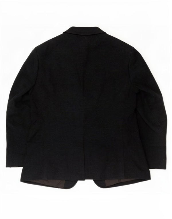 Marks & Spencer Herren-Blazer mit 2 Knöpfen, UK 46, XL, schwarze Baumwolle