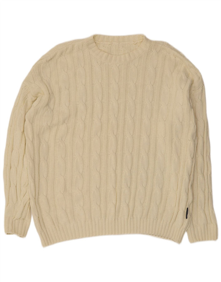 Vintage Mens Crew Neck Jumper Sweater 2XL Beige