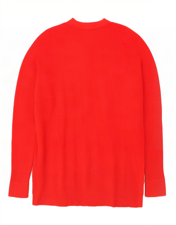 Marks & Spencer Womens Oversized V-Neck Jumper Sweater UK 10 Small Red