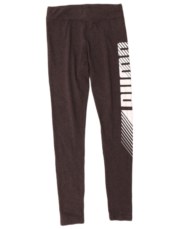 Puma Womens Graphic Leggings UK 10 Small Graue Baumwolle