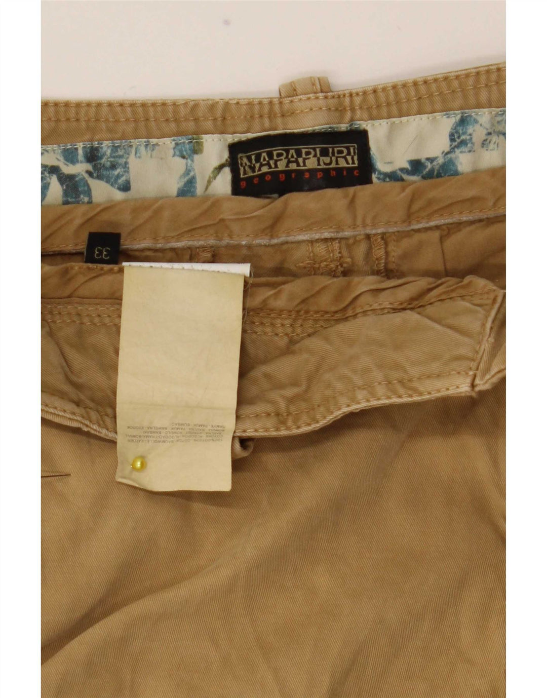 Napapijri Mens Cargo Shorts W33 Medium Beige Cotton