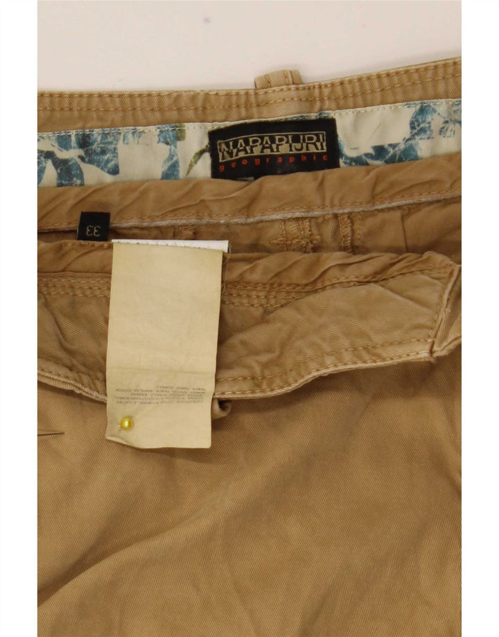 Napapijri Mens Cargo Shorts W33 Medium Beige Cotton